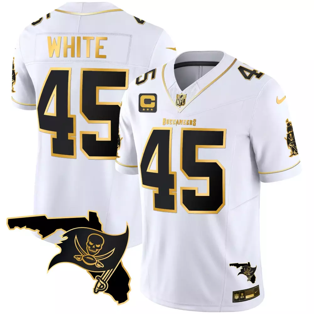 devin white white gold youths tampa bay buccaneers florida patch vapor gold jersey all stitched