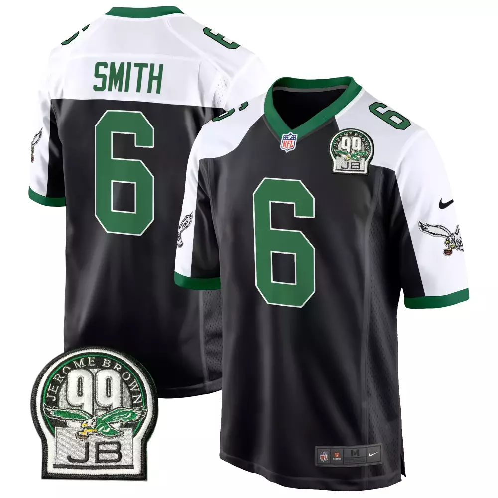 devonta smith black alternate mens philadelphia eagles 2024 vapor limited jersey est 1933 patch all stitched