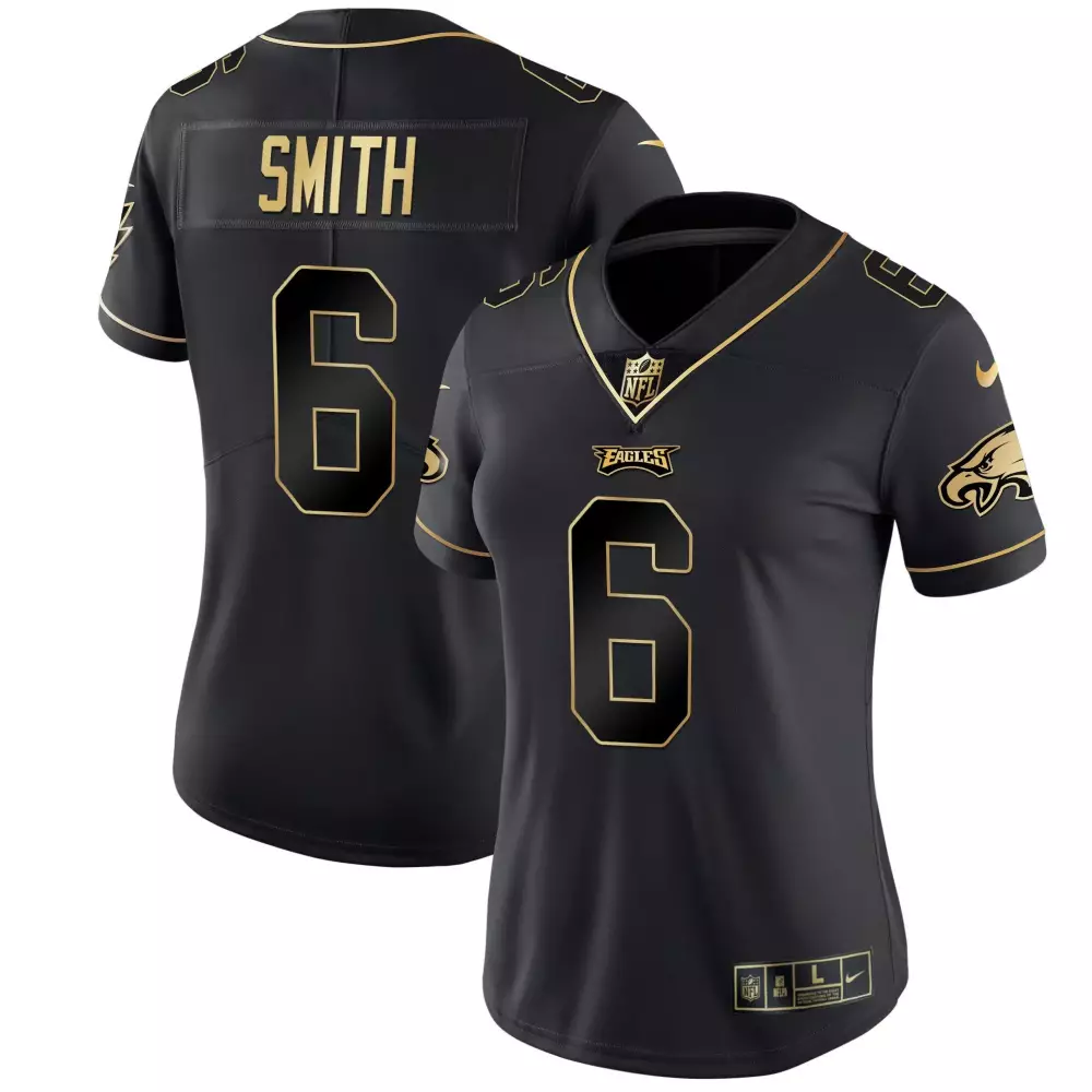 Devonta Smith Eagles Gold Split Vapor Jersey | Black Gold Stitched Design | Game Day Fan Gear for Men, Women & Youth