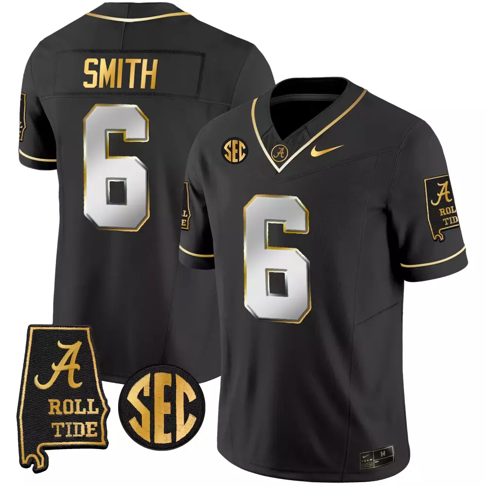 devonta smith black limited mens alabama crimson tide vapor gold jersey v3 alabama map all stitched