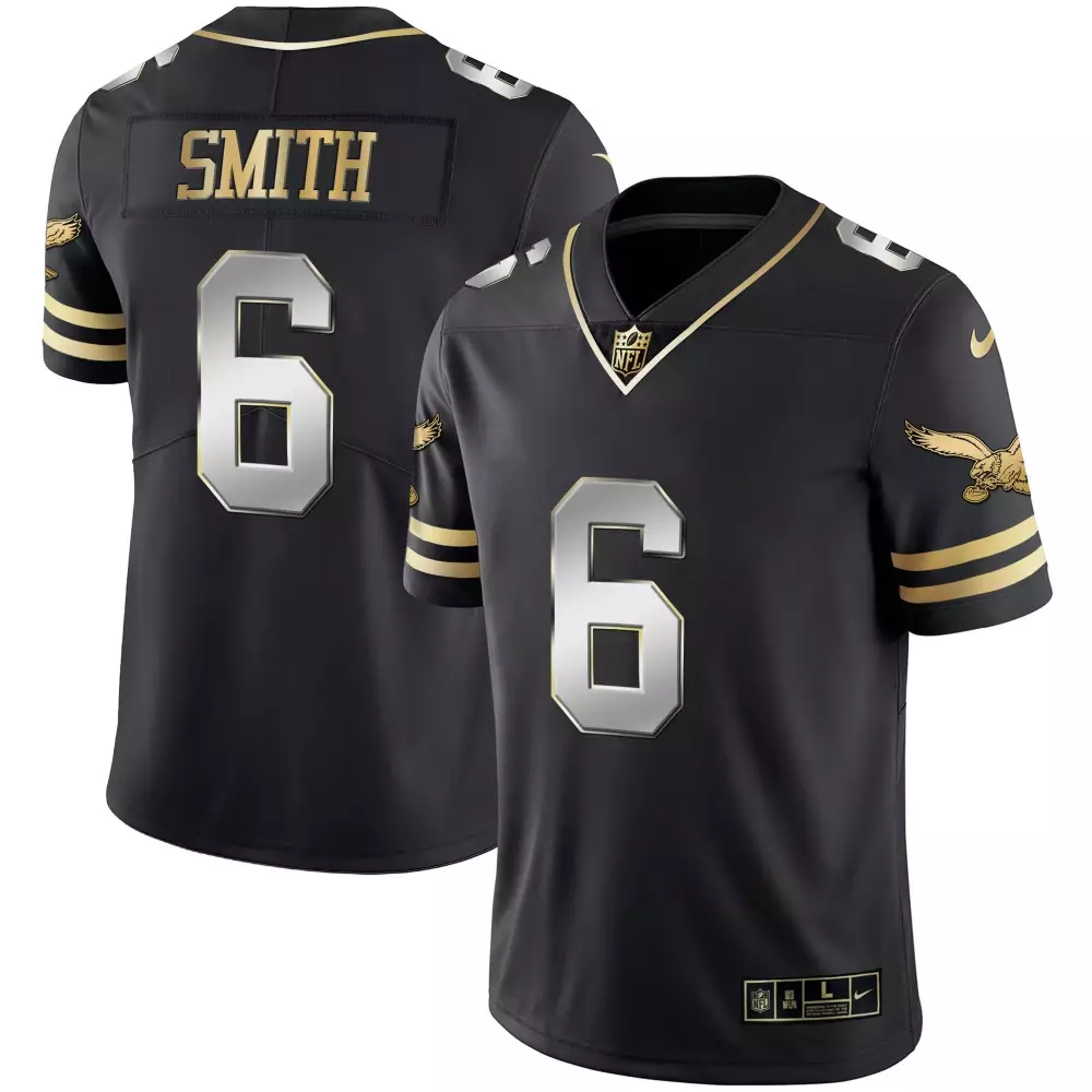 Devonta Smith Eagles Gold Kelly Vapor Jersey V2 | Black Limited Stitched Design | Fan Gear for Men, Women & Youth