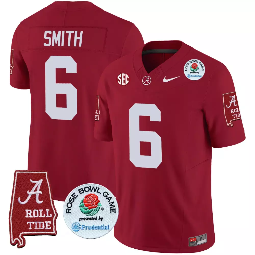 devonta smith crimson mens alabama crimson tide rose bowl patch vapor limited jersey all stitched