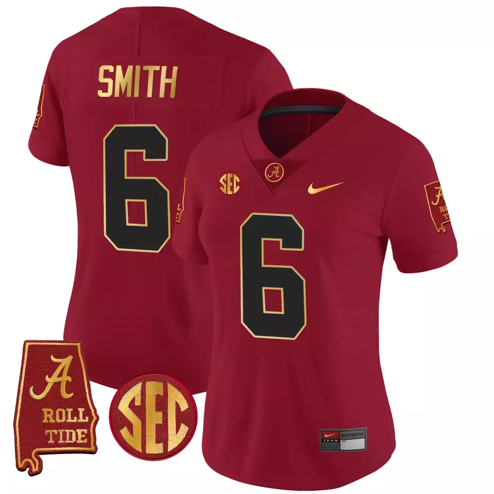 devonta smith crimson womens alabama crimson tide gold trim vapor jersey alabama map all stitched