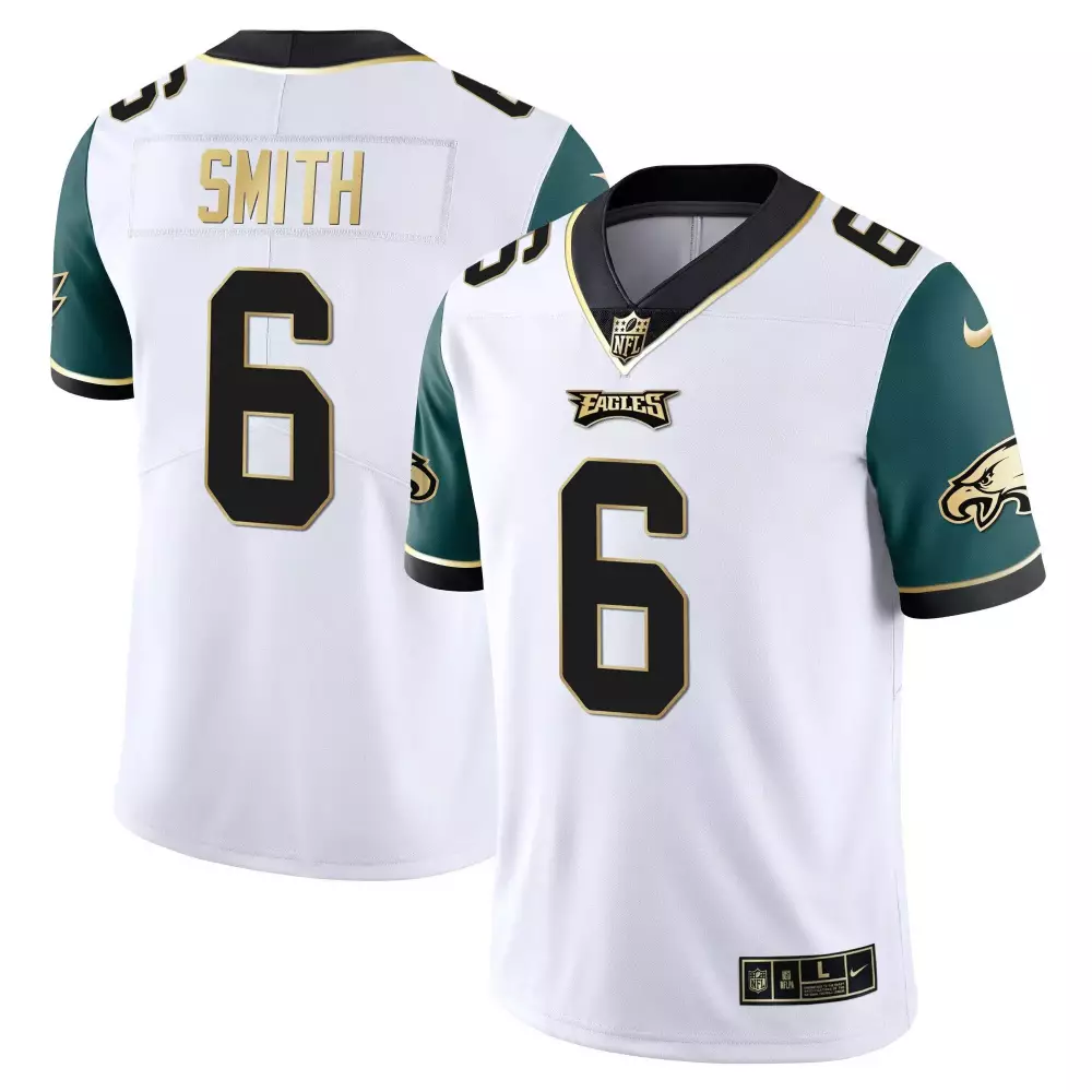 Devonta Smith Eagles Midnight Green Sleeves Super Bowl Vapor Gold Jersey | Stitched Fan Gear | For Men, Women & Youth