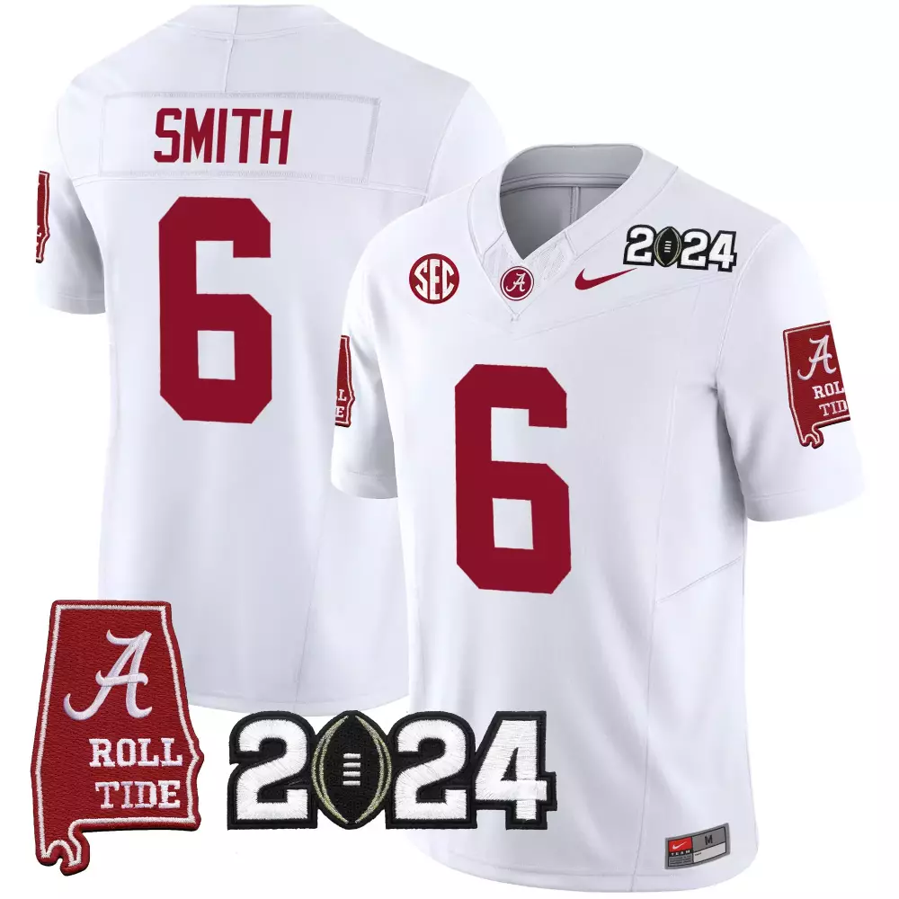 devonta smith white mens alabama crimson tide 2024 vapor limited jersey all stitched