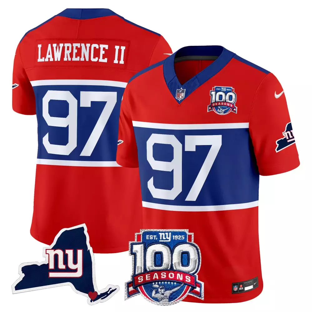 Dexter Lawrence II Black Women’s New York Giants 100th Season State Patch Vapor Limited Jersey | Stitched Fan Gear for Wom