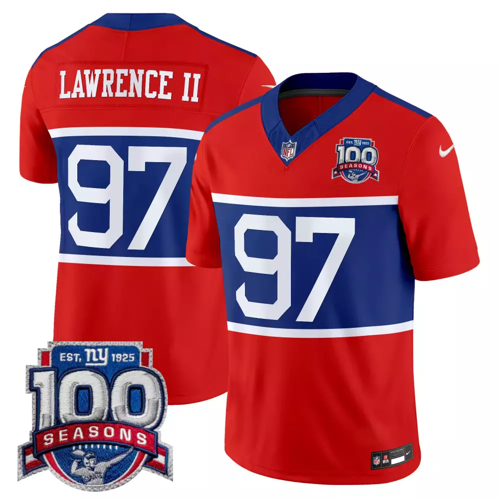 Dexter Lawrence II Black Women’s New York Giants 100th Season State Patch Vapor Limited Jersey | Stitched Fan Gear for Wom
