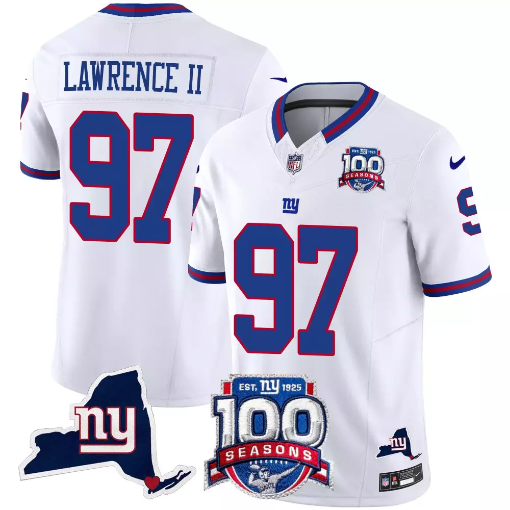Dexter Lawrence II Royal Century Red Jersey | Vapor Commemorative Edition for New York Giants Fans | All Stitched | For Men, Women & Youth