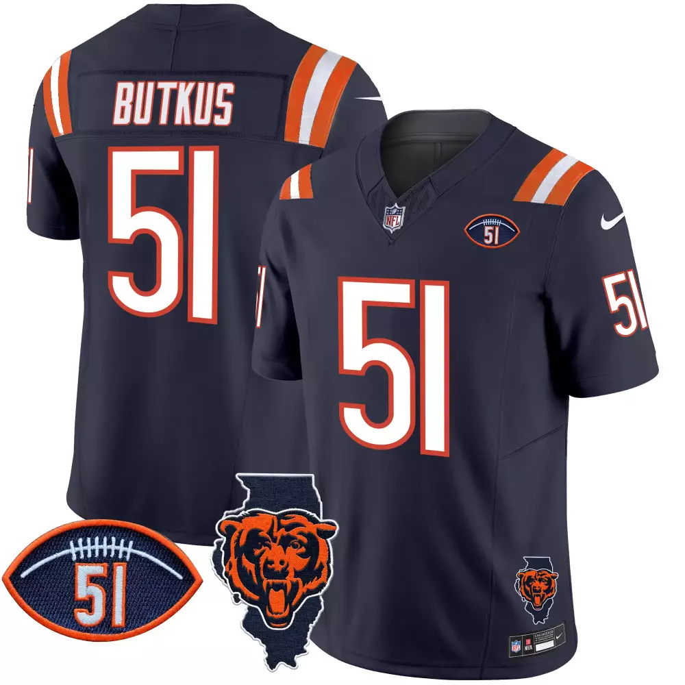 Dick Butkus Chicago Bears Navy Big Tall 1966 Retired Player Jersey | Fan Gear for Men, Women & Youth