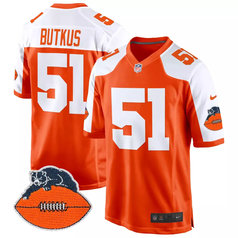 Dick Butkus Chicago Bears Orange Alternate Women's Throwback Vapor Limited Jersey | All Stitched | Gift Idea | For Women