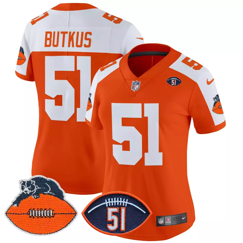 Dick Butkus Chicago Bears Orange Men's Vapor Limited Jersey | 1920-2025 | All Stitched | Gift Idea | For Men