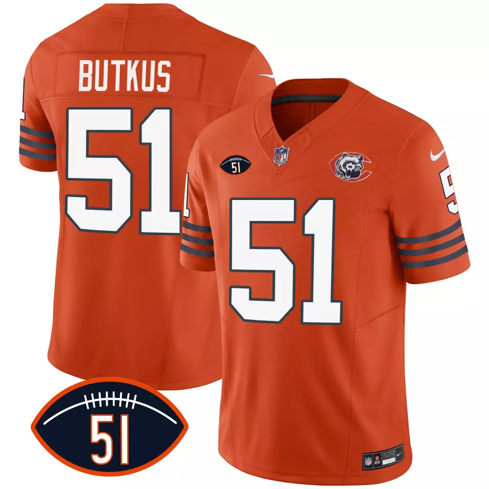 Dick Butkus Patch Throwback Vapor Limited Jersey | Custom Stitched Chicago Bears Gear for Youth | For Men, Women & Youth