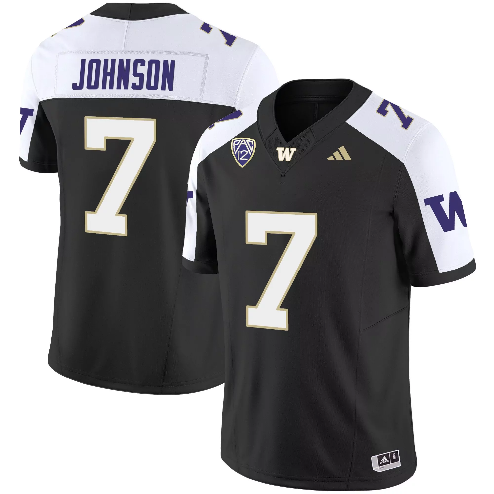 dillon johnson black alternate mens washington huskies 2024 vapor limited jersey v3 all stitched