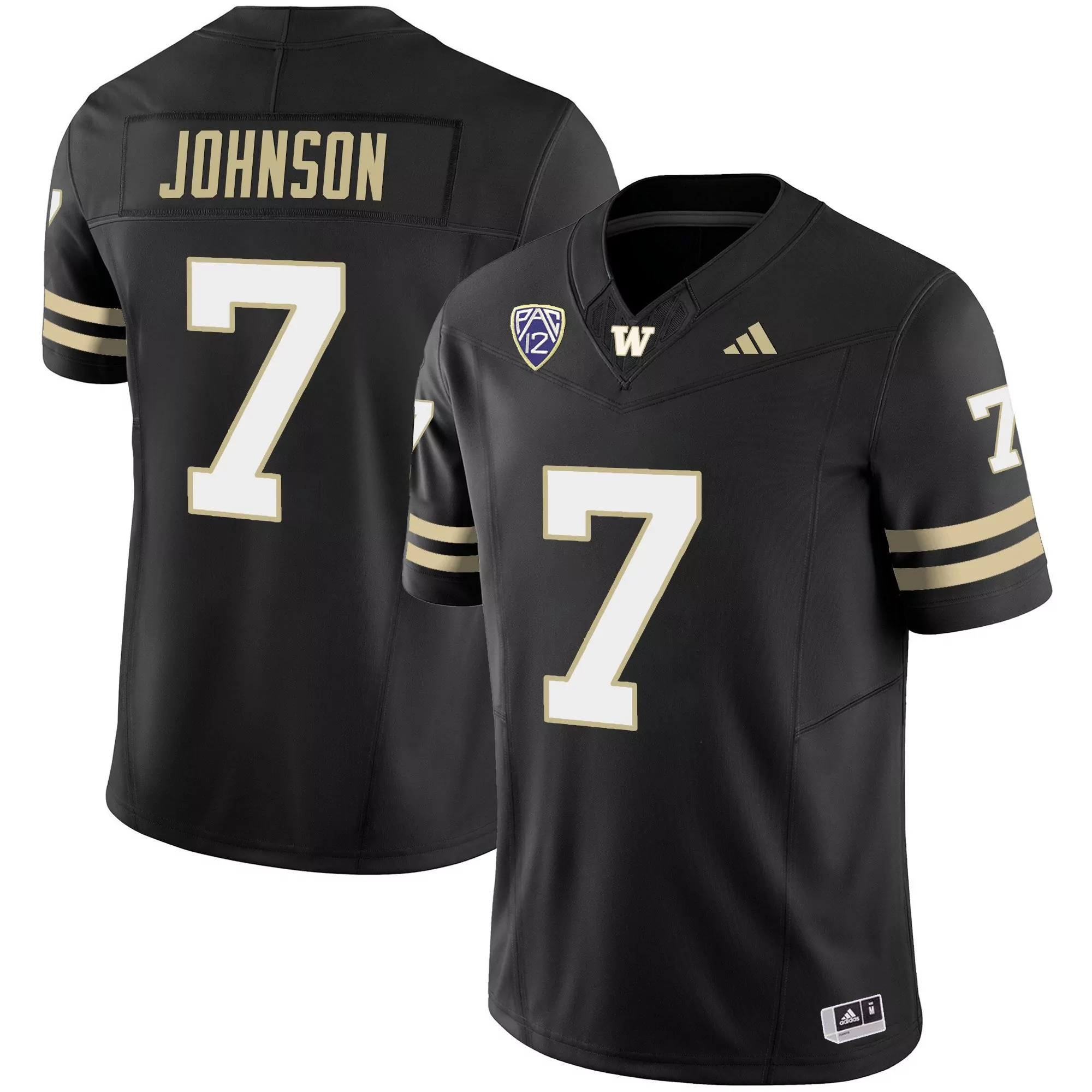 dillon johnson black mens washington huskies 2024 vapor limited jersey v3 all stitched