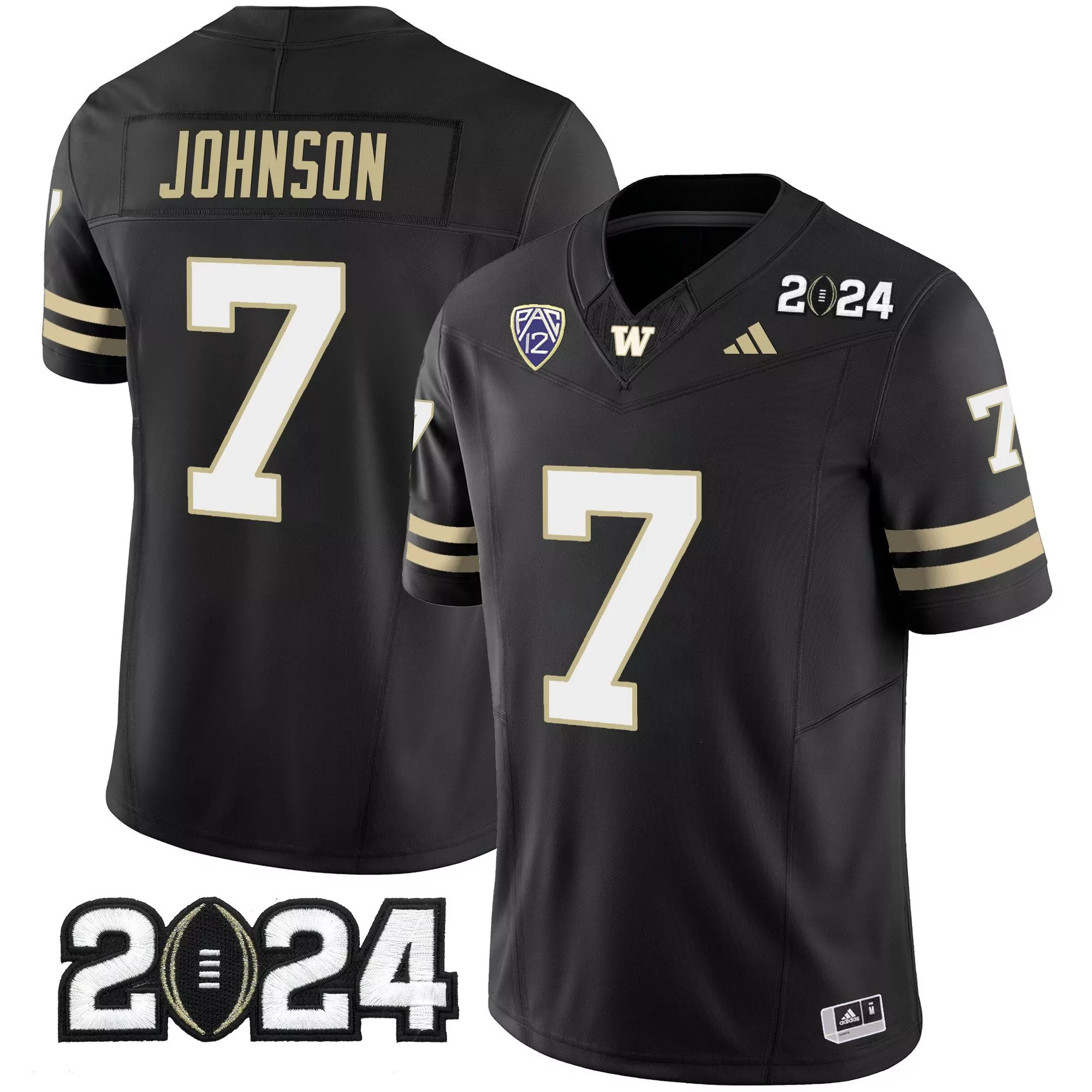 dillon johnson black mens washington huskies 2024 vapor limited jersey v3 all stitched