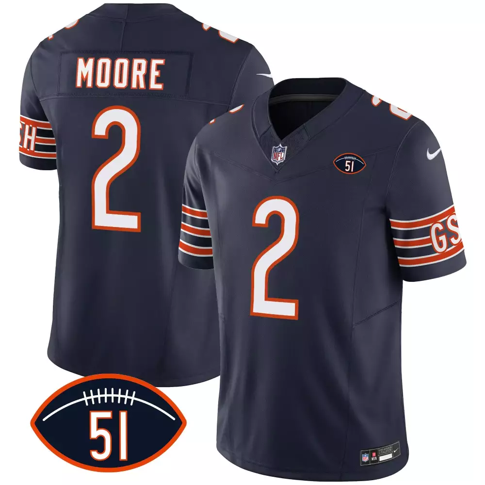 DJ Moore Chicago Bears Navy Game Jersey | All Stitched | Youth Fan Gear | For Men, Women & Youth