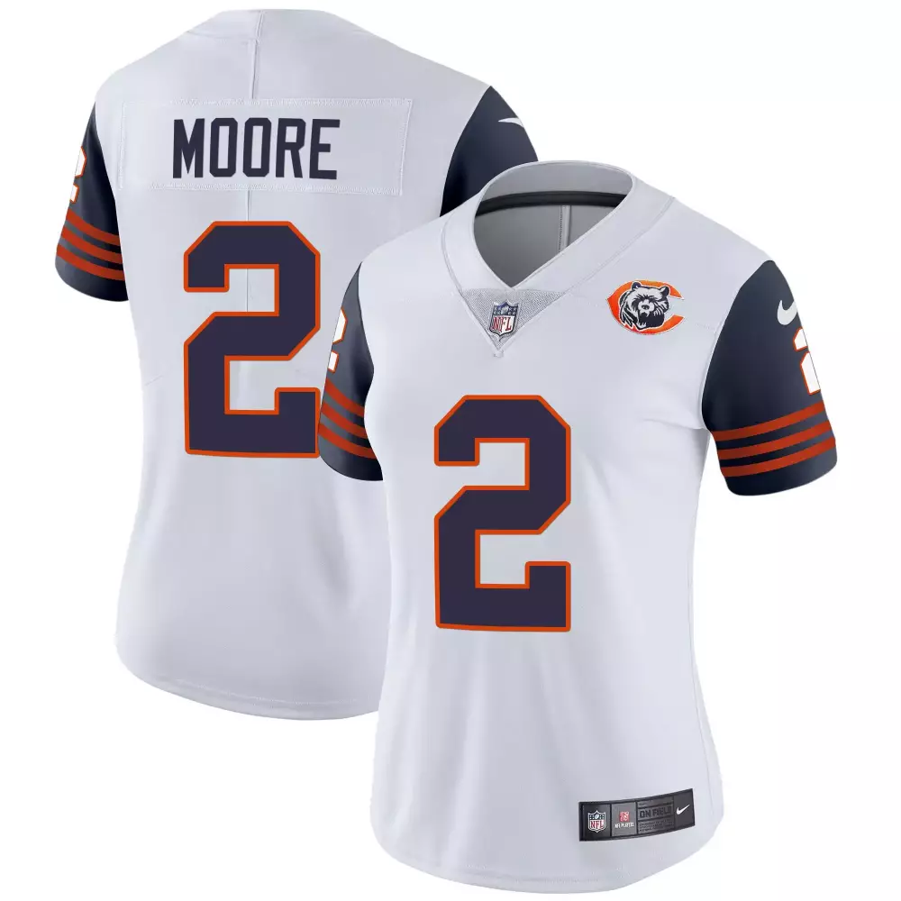 dj moore navy sleeves womens chicago bears illinois patch vapor jersey all stitched