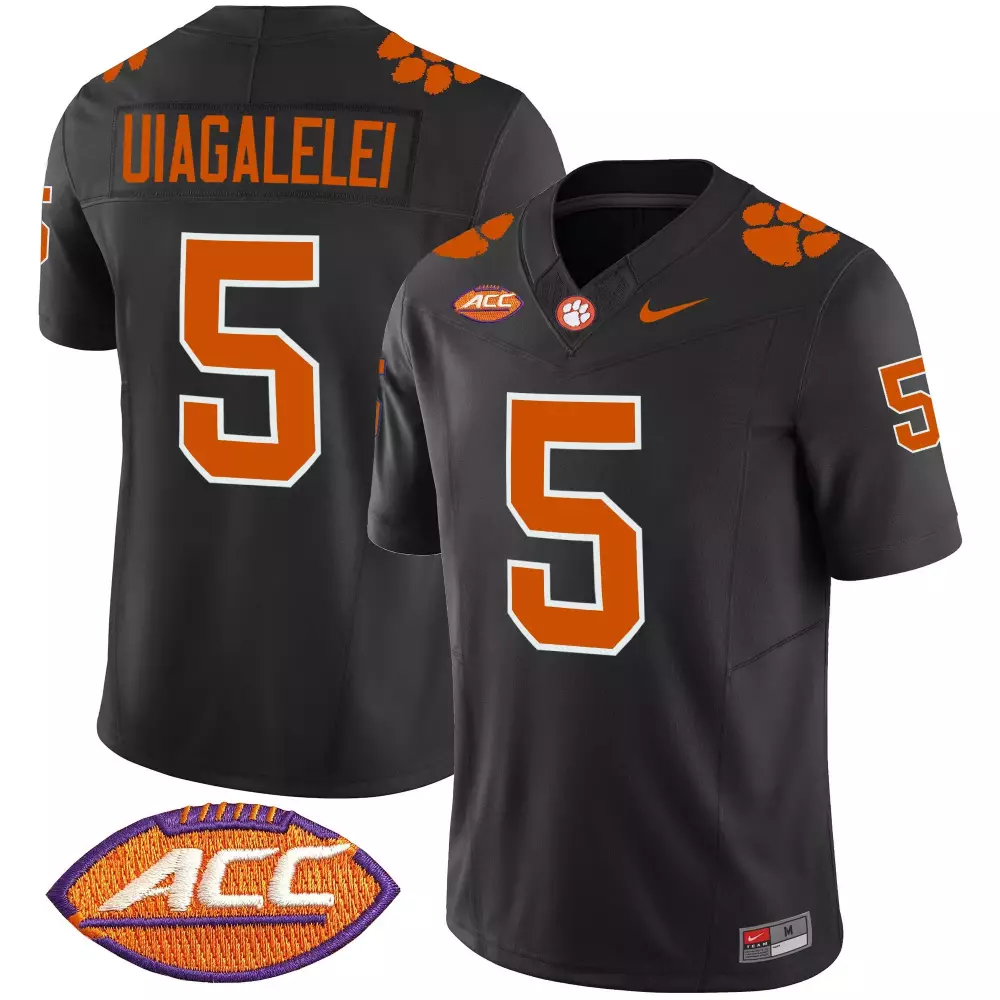 dj uiagalelei black limited mens clemson tigers black limited orange jersey all stitched