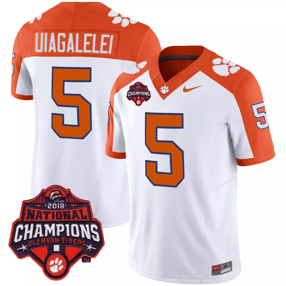 dj uiagalelei black limited mens clemson tigers black limited orange jersey all stitched