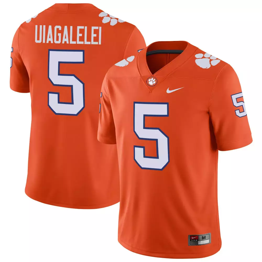 dj uiagalelei orange mens clemson tigers black limited orange jersey all stitched