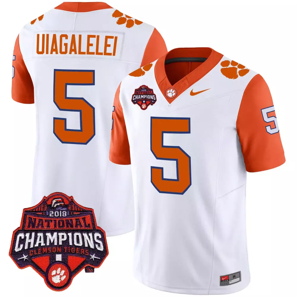 dj uiagalelei orange mens clemson tigers black limited orange jersey all stitched