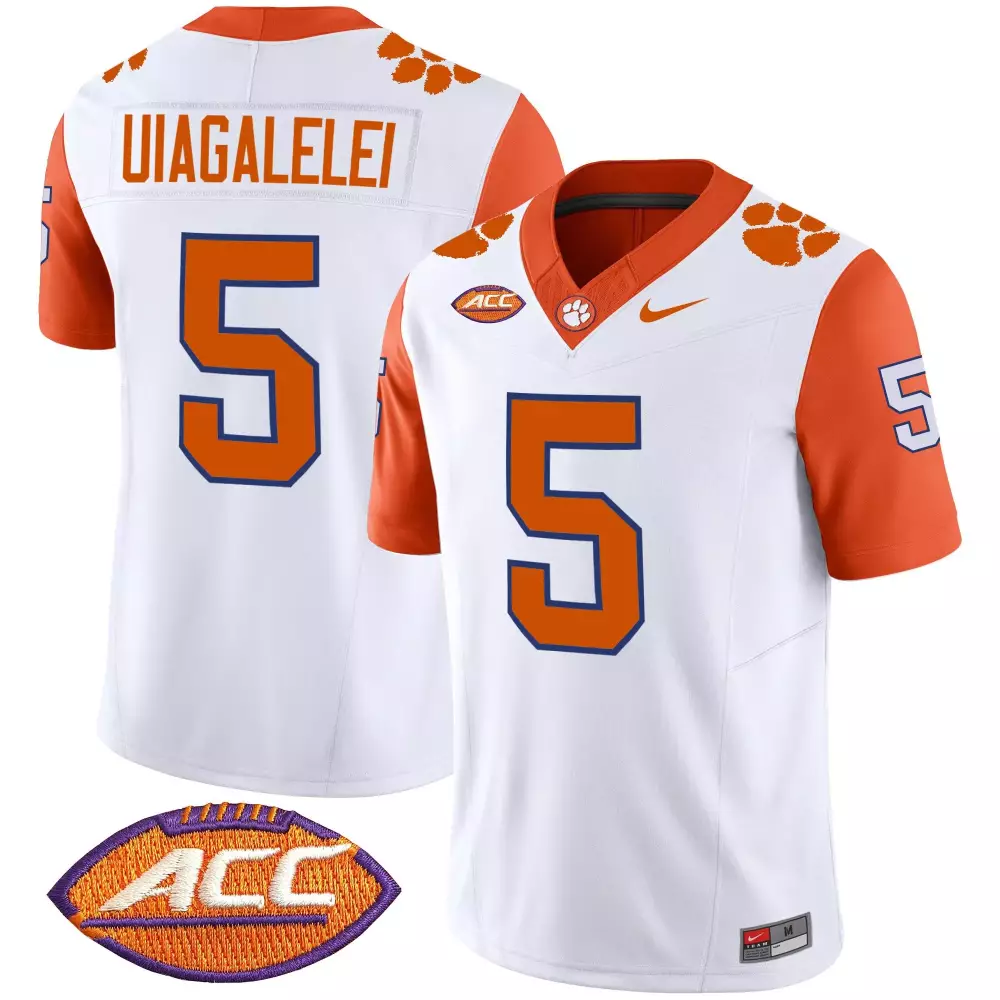 dj uiagalelei orange mens clemson tigers black limited orange jersey all stitched