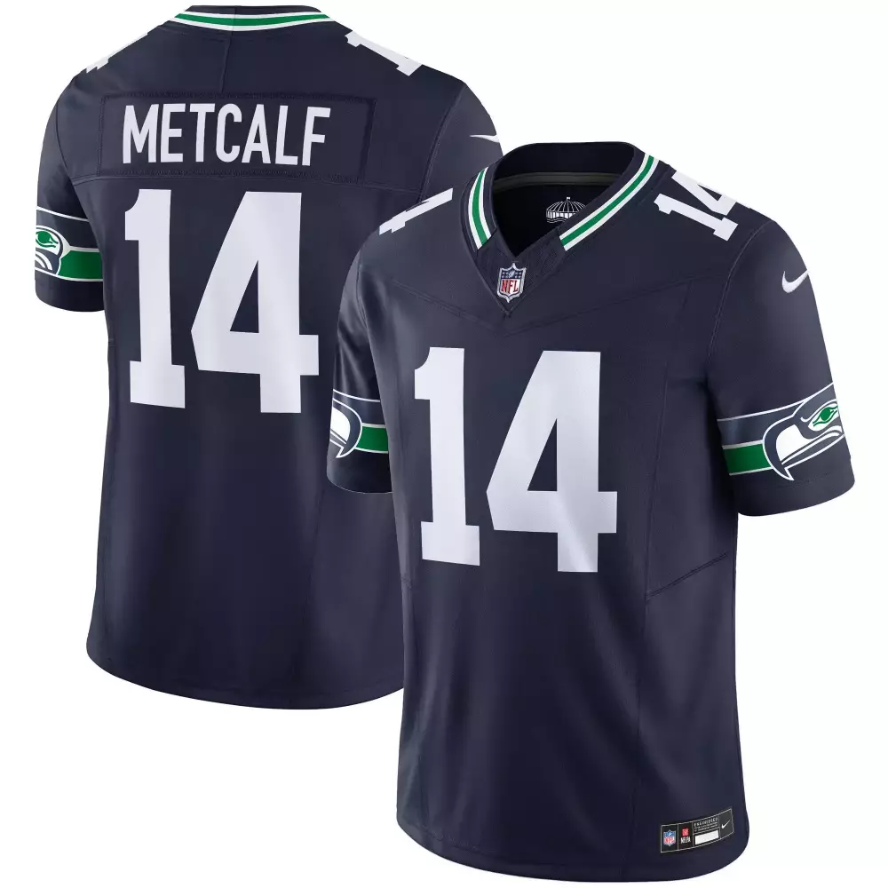 dk metcalf navy mens seattle seahawks throwback gold vapor limited jersey v2 all stitched