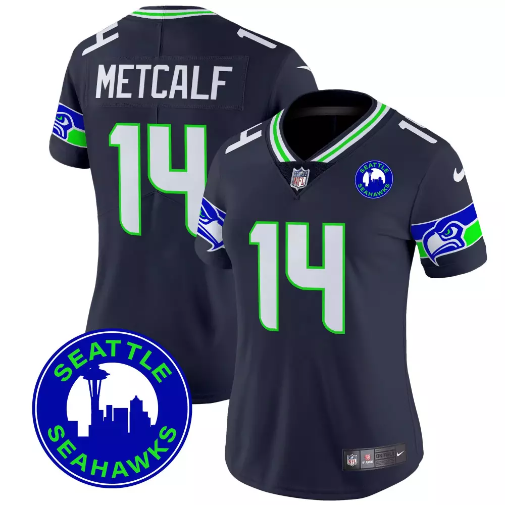 dk metcalf navy mens seattle seahawks throwback gold vapor limited jersey v2 all stitched