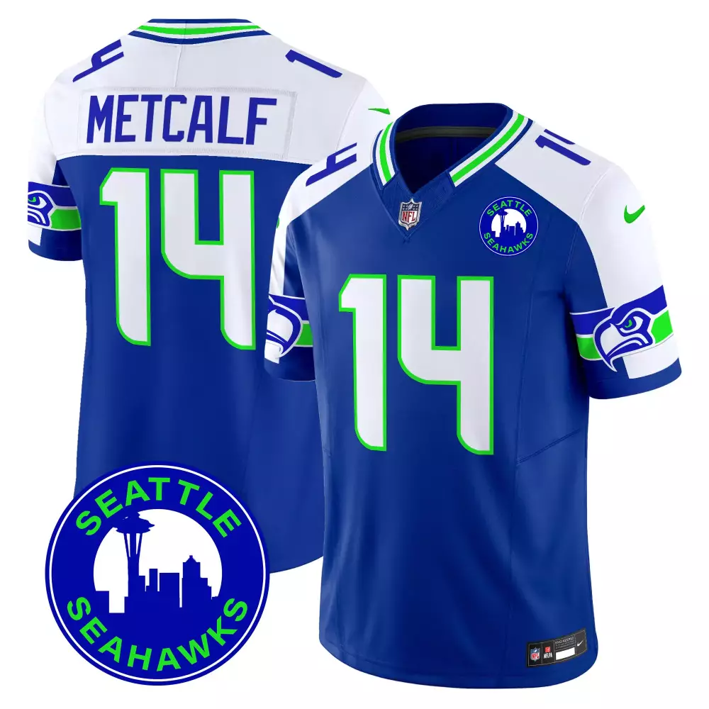 dk metcalf navy mens seattle seahawks throwback gold vapor limited jersey v2 all stitched