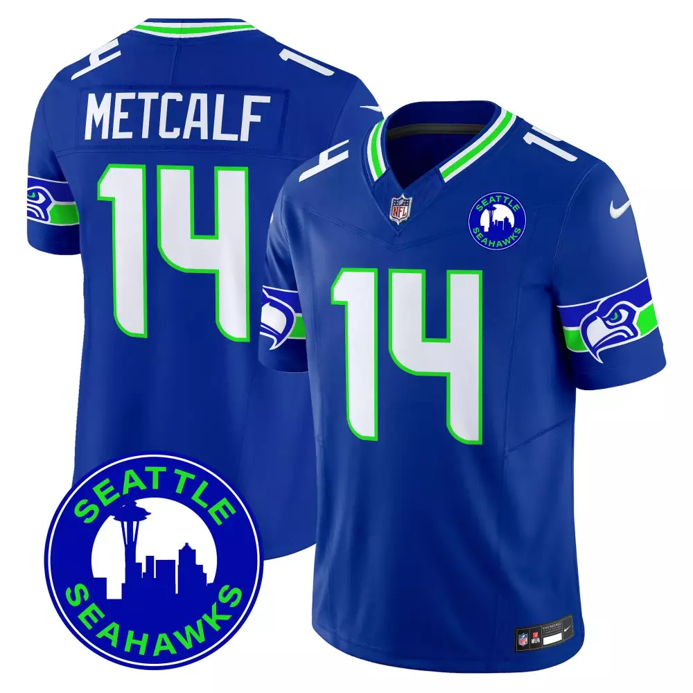 dk metcalf royal alternate womens seattle seahawks 2024 seattle city patch vapor limited jersey all stitched