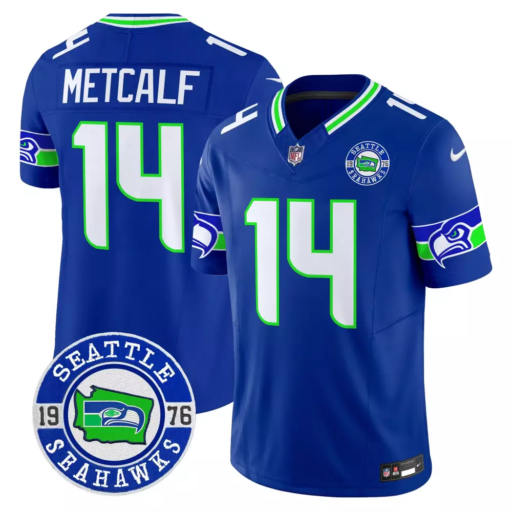 dk metcalf royal alternate womens seattle seahawks 2024 seattle city patch vapor limited jersey all stitched