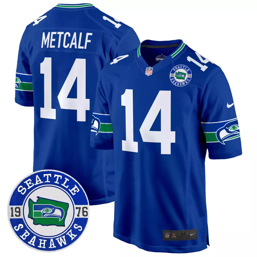 dk metcalf royal mens seattle seahawks pga patch vapor limited jersey all stitched