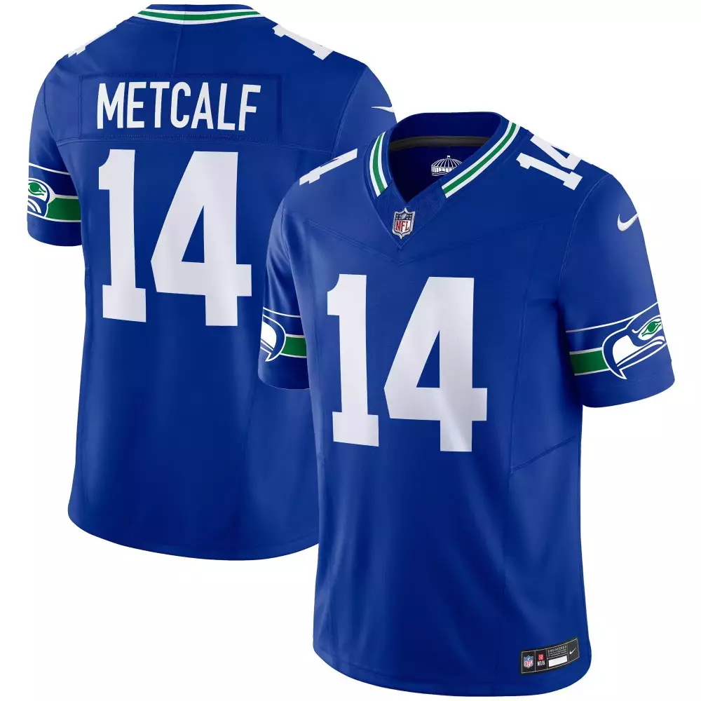 dk metcalf royal mens seattle seahawks throwback gold vapor limited jersey all stitched