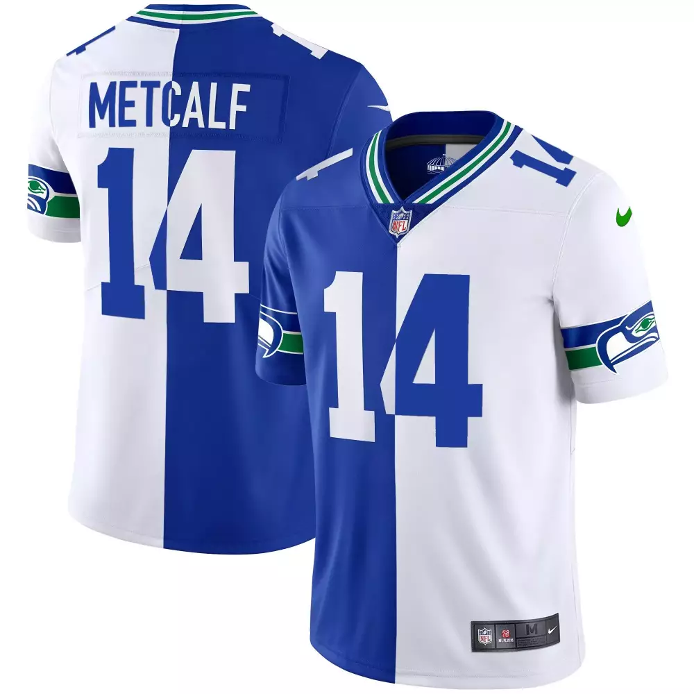dk metcalf split mens seattle seahawks throwback gold jersey all stitched