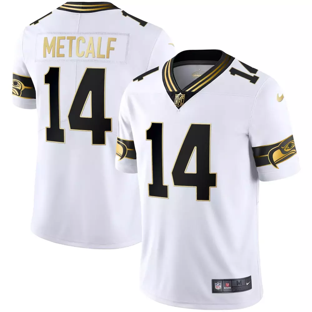 dk metcalf white gold mens seattle seahawks throwback gold jersey all stitched