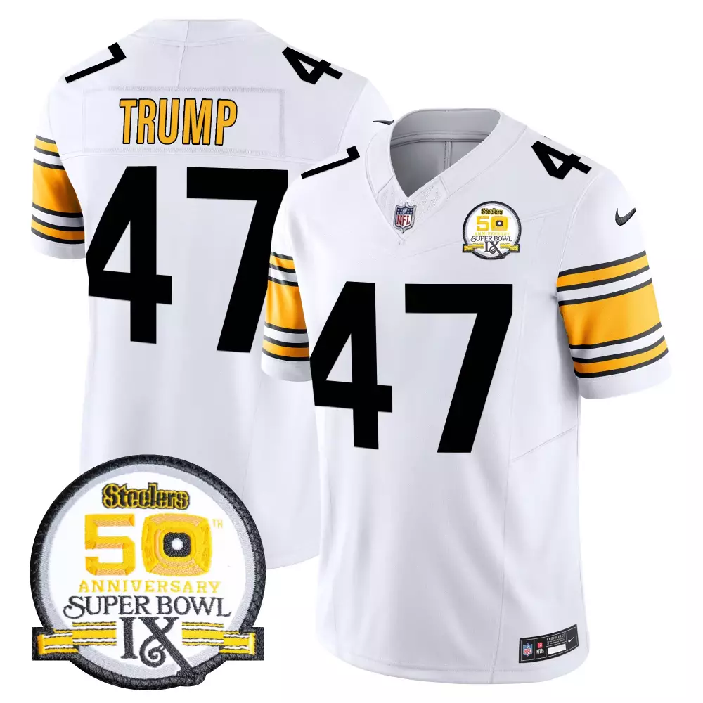 donald trump 1975 white mens pittsburgh steelers throwback 2024 vapor limited jersey all stitched