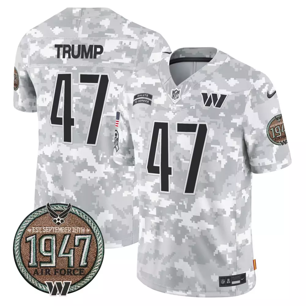 donald trump air force mens washington commanders 2024 salute to service establishment year patch vapor limited jersey a