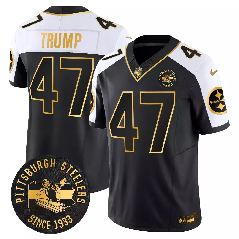 donald trump 1975 white mens pittsburgh steelers throwback 2024 vapor limited jersey all stitched