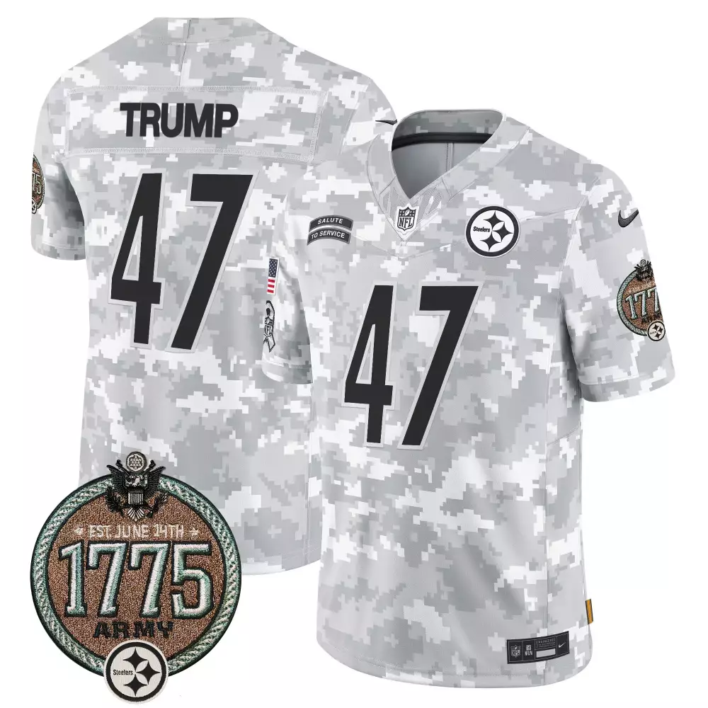 donald trump 1975 white mens pittsburgh steelers throwback 2024 vapor limited jersey all stitched