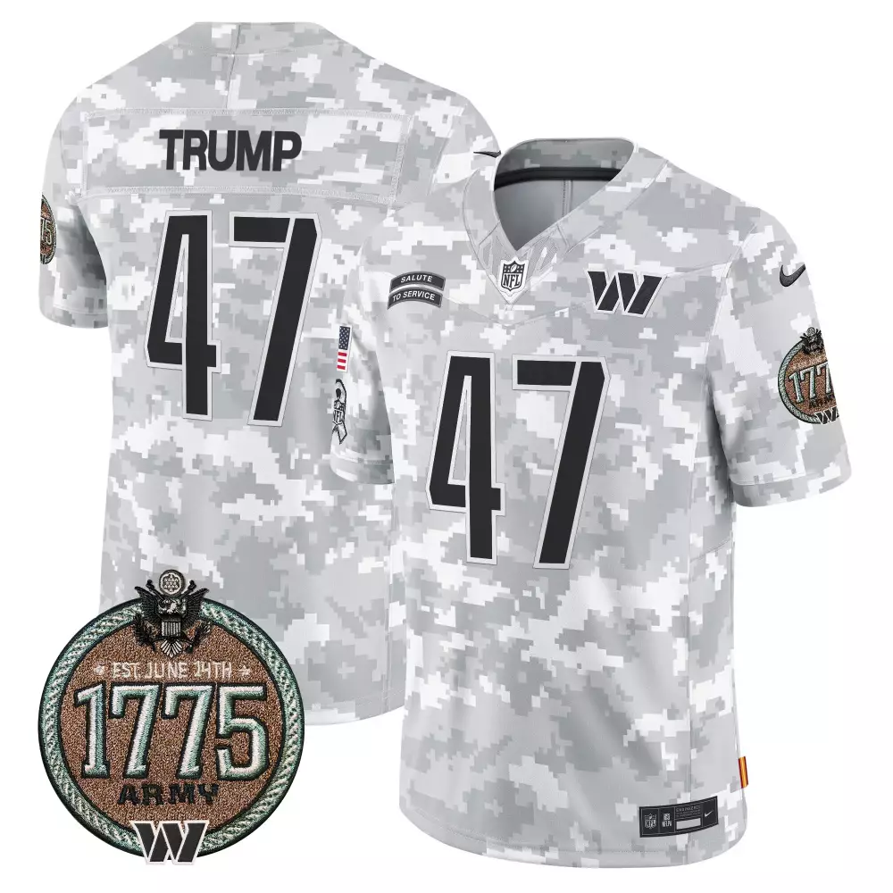 donald trump air force mens washington commanders 2024 salute to service establishment year patch vapor limited jersey a