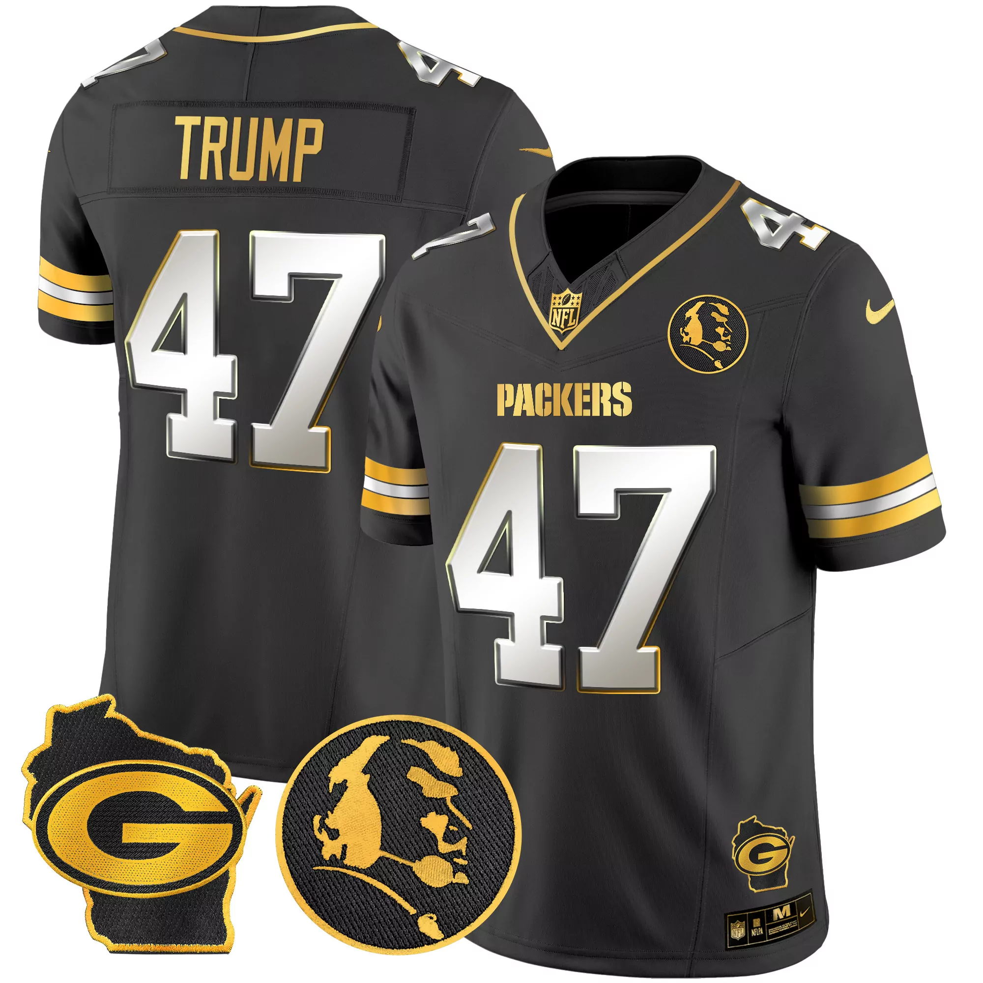 donald trump black alternate mens green bay packers john madden home patch vapor limited jersey all stitched
