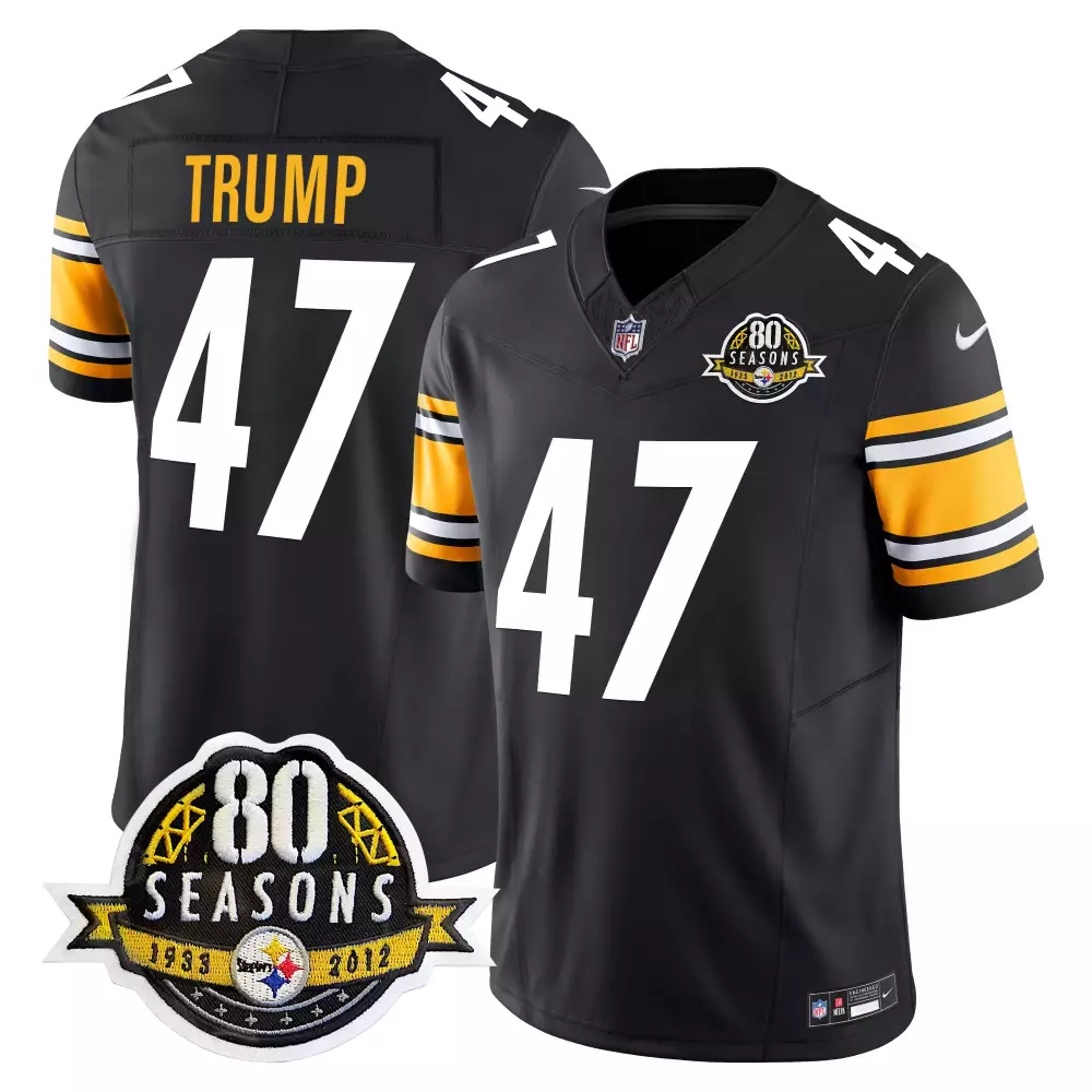 donald trump black mens pittsburgh steelers 50th anniversary of super bowl ix patch vapor limited jersey v2 all stitched