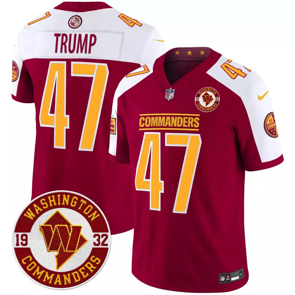 donald trump black alternate womens washington commanders 2024 vapor limited jersey est 1932 patch all stitched