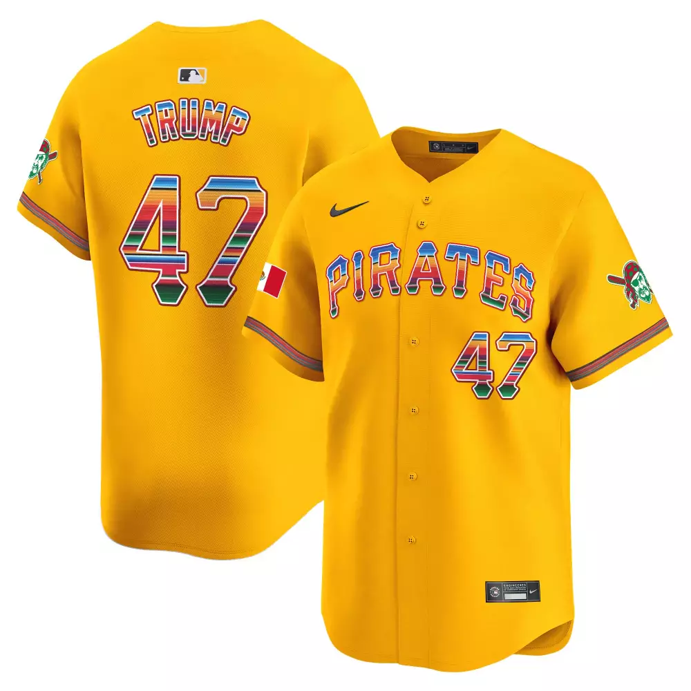 donald trump gold mens pittsburgh pirates mexico vapor premier limited jersey all stitched