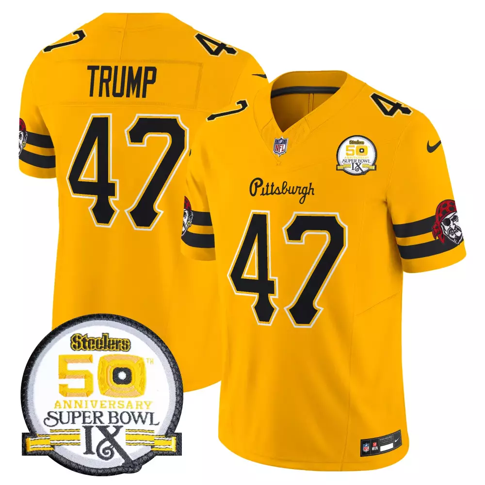 Donald Trump Color Rush Pittsburgh Steelers 50th Anniversary Vapor Limited Jersey | All Stitched | Celebrate with Style | For Men, Women & Youth