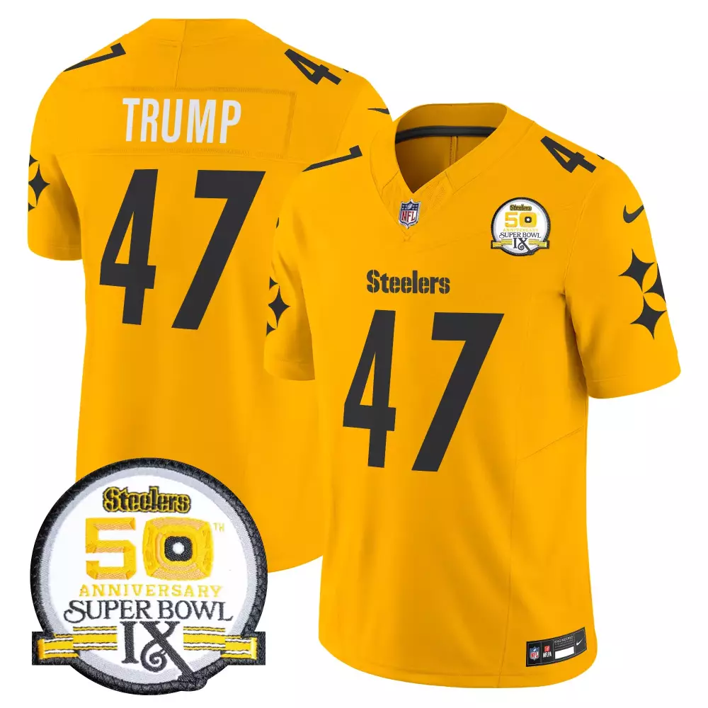 Donald Trump Color Rush Pittsburgh Steelers 50th Anniversary Vapor Limited Jersey | All Stitched | Celebrate with Style | For Men, Women & Youth