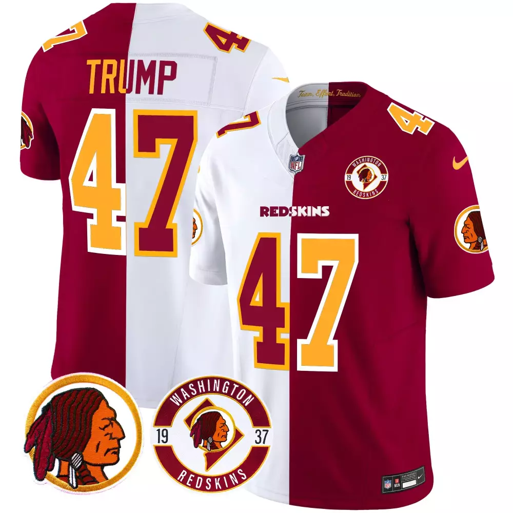 donald trump half mens washington redskins 2024 vapor limited jersey est 1937 patch all stitched