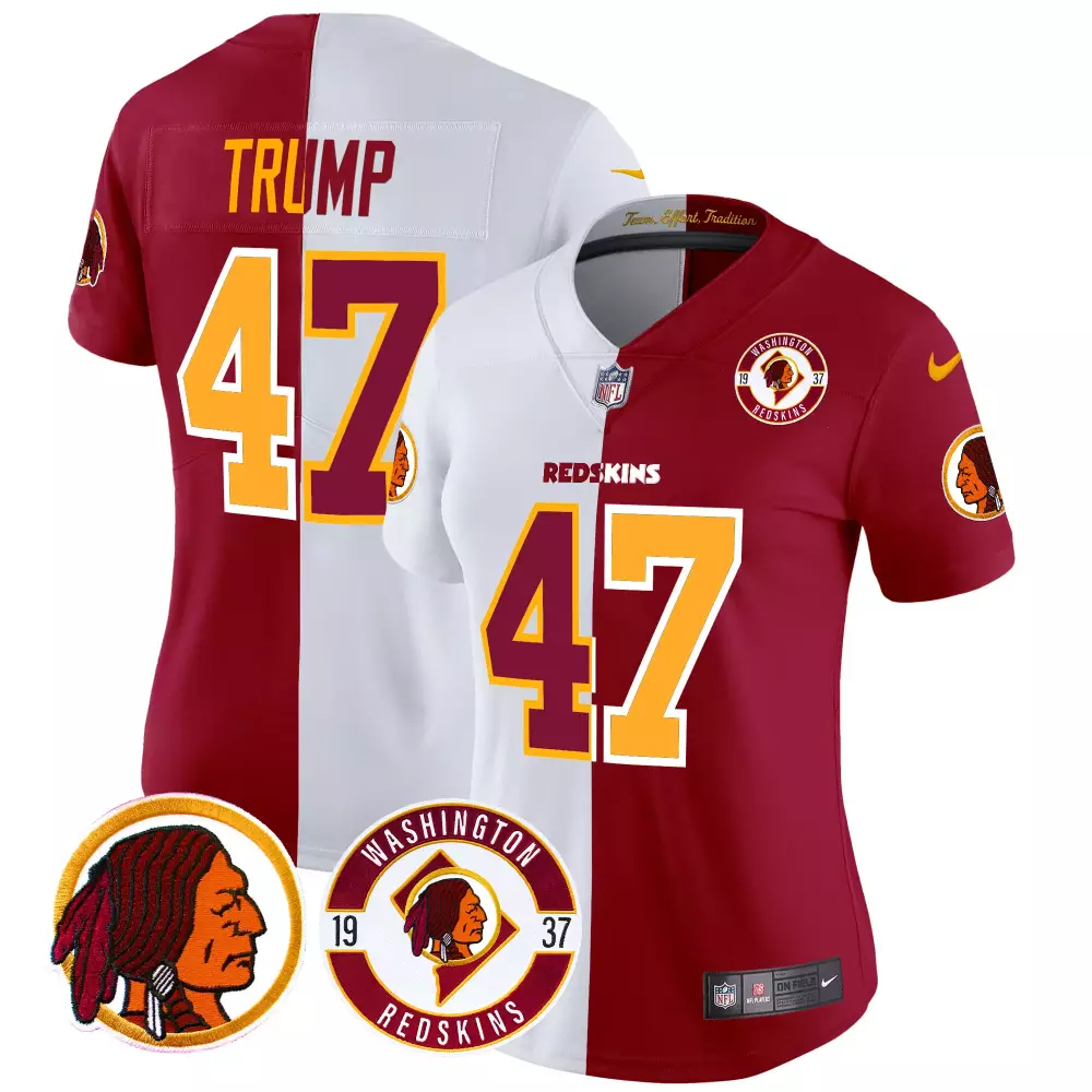 donald trump half mens washington redskins 2024 vapor limited jersey est 1937 patch all stitched