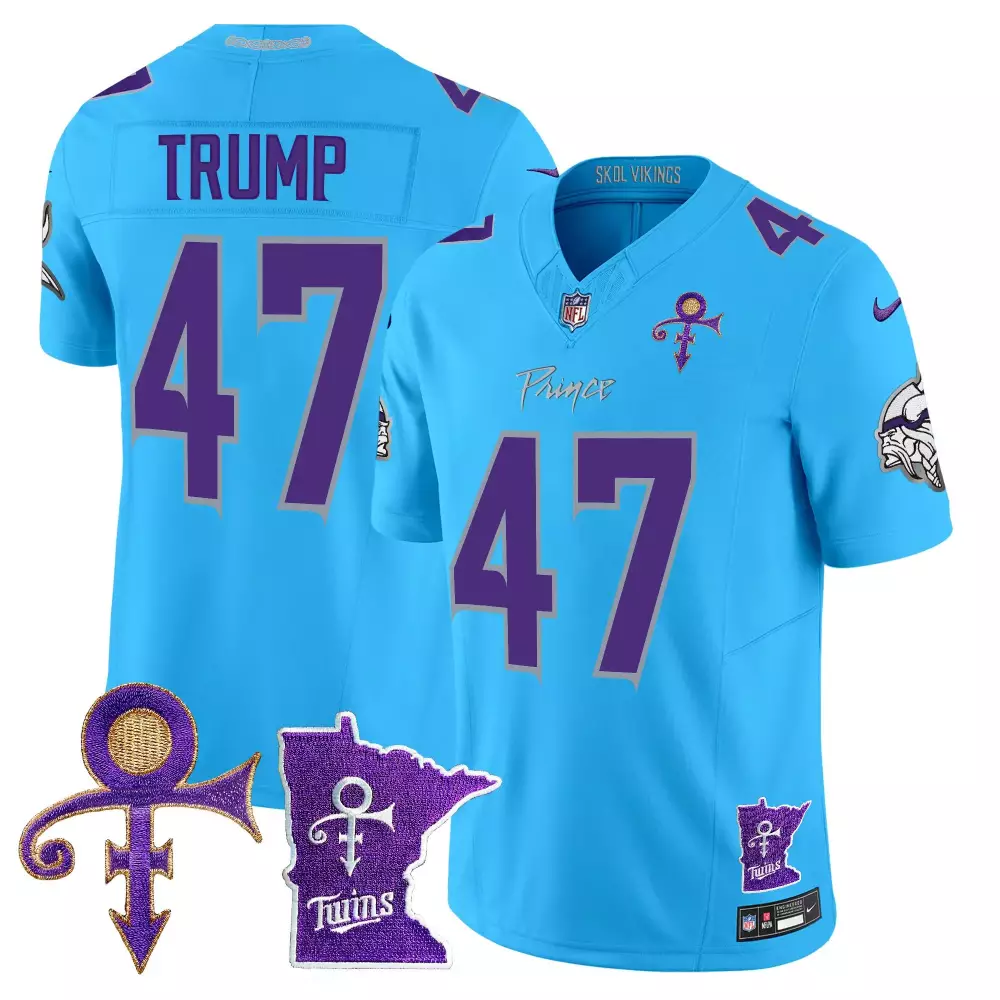 Donald Trump Vikings 2024 Light Blue Vapor Limited Jersey V2 | Men's Stitched Design | Fan Gear for All