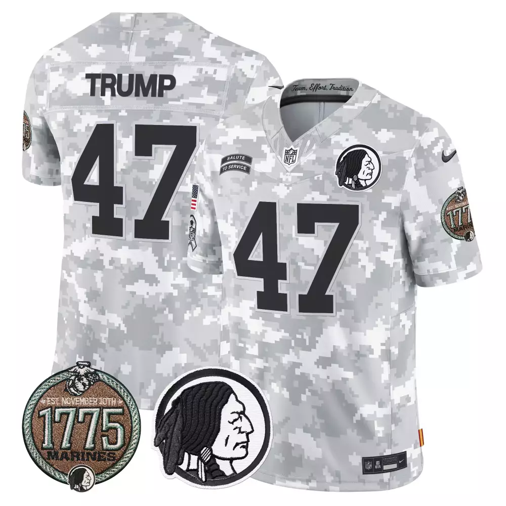 donald trump half mens washington redskins 2024 vapor limited jersey est 1937 patch all stitched